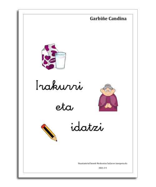 portada del libro en euskera Irakurri eta idatzi